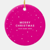 Simple Minimalist | Custom Business Logo Pink Keramisch Ornament (Achterkant)