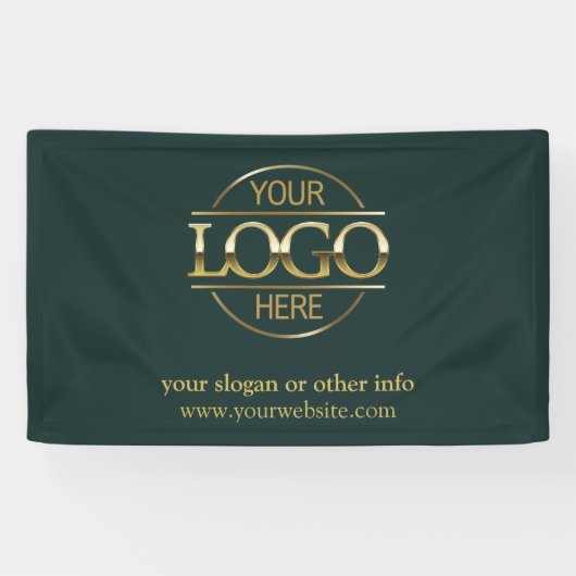 Simple Minimalist Custom Business Logo Promotional Spandoek (Horizontaal)