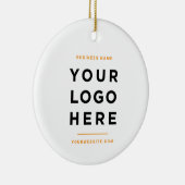 Simple Minimalist | Custom Business Logo Tangerine Keramisch Ornament (Rechts)