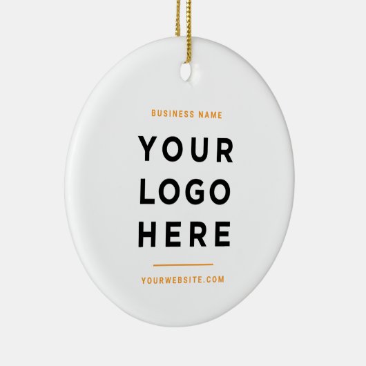 Simple Minimalist | Custom Business Logo Tangerine Keramisch Ornament (Rechts)