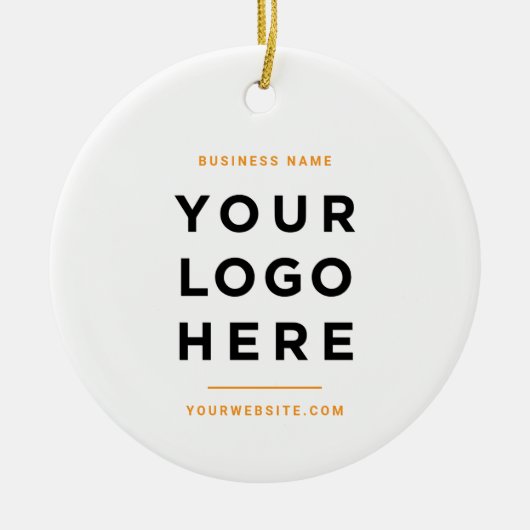 Simple Minimalist | Custom Business Logo Tangerine Keramisch Ornament (Voorkant)
