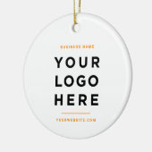 Simple Minimalist | Custom Business Logo Tangerine Keramisch Ornament (Links)