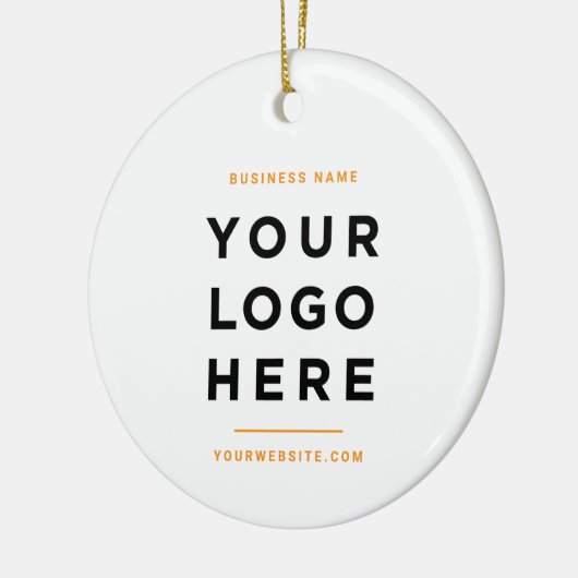 Simple Minimalist | Custom Business Logo Tangerine Keramisch Ornament (Links)