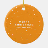 Simple Minimalist | Custom Business Logo Tangerine Keramisch Ornament (Achterkant)