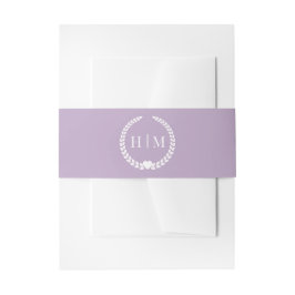 Simple Minimalist Dusty Lavender Purple Monogram  Uitnodigingen Wikkel