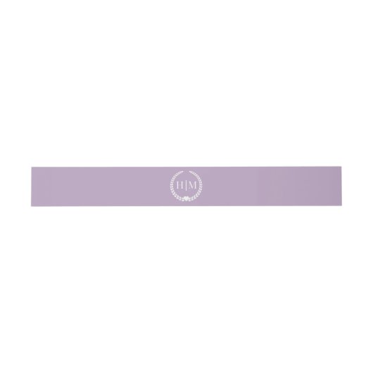 Simple Minimalist Dusty Lavender Purple Monogram Uitnodigingen Wikkel (Vlak)