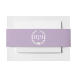 Simple Minimalist Dusty Lavender Purple Monogram Uitnodigingen Wikkel