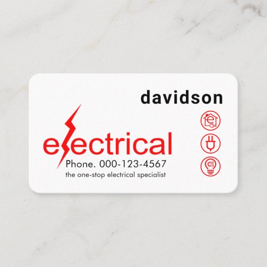Simple Minimalist Electrical Lightning Bolt Visitekaartje (Voorkant)