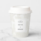 Simple Minimalist Elegant Custom Name Wedding  Papieren Bekers (Voorkant)