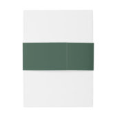 Simple Minimalist Forest Green Monogram  Uitnodigingen Wikkel (Achterkant Voorbeeld)