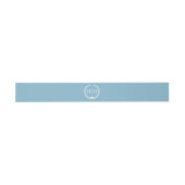 Simple Minimalist Frosted Frozen Blue Monogram Uitnodigingen Wikkel (Vlak)