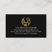 Simple Minimalist Gold Frame Your Name  Visitekaartje (Achterkant)