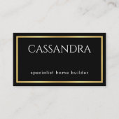 Simple Minimalist Gold Frame Your Name  Visitekaartje (Voorkant)