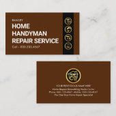Simple Minimalist Gold Handyman Works Visitekaartje (Voorkant / Achterkant)