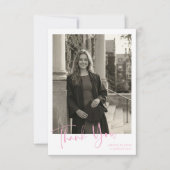 Simple Minimalist Graduation Photo Custom Message Bedankkaart (Voorkant)