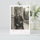 Simple Minimalist Graduation Photo Custom Message Bedankkaart (Staand voorkant)