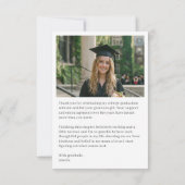 Simple Minimalist Graduation Photo Custom Message Bedankkaart (Achterkant)