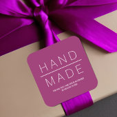Simple Minimalist Handmade Business Support Vierkante Sticker