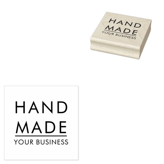 Simple Minimalist Handmade Custom Business Name Rubberstempel (Gestempeld)