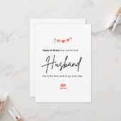 Simple Minimalist Husband Birthday Kaart (Voorkant / Achterkant in situ)