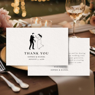 Simple Minimalist Illustrated Bedankkaart