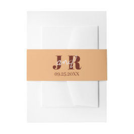 Simple Minimalist Initial Name Sunset Wedding Uitnodigingen Wikkel