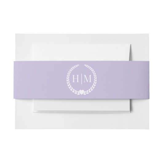 Simple Minimalist Lavender Purple Monogram Uitnodigingen Wikkel (Voorkant Voorbeeld)