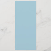 Simple Minimalist Light Blue Menu Card  (Achterkant)