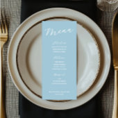 Simple Minimalist Light Blue Menu Card 