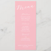 Simple Minimalist Light Pink Menu Card  (Voorkant)