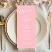 Simple Minimalist Light Pink Menu Card 