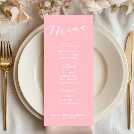 Simple Minimalist Light Pink Menu Card