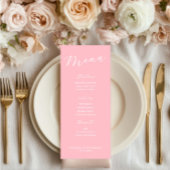 Simple Minimalist Light Pink Menu Card for Wedding