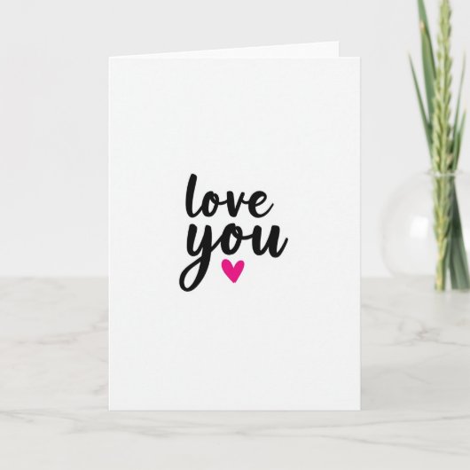 Simple Minimalist Love You Card Kaart (Voorkant)