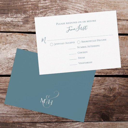 Simple Minimalist Meal Choice Modern Template RSVP Kaartje