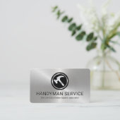 Simple Minimalist Metallic Hammer Layer Visitekaartje (Staand voorkant)