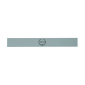 Simple Minimalist Misty Sage Blue Monogram Uitnodigingen Wikkel (Vlak)
