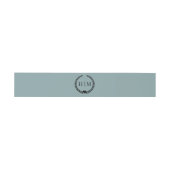 Simple Minimalist Misty Sage Blue Monogram  Uitnodigingen Wikkel (Vlak)