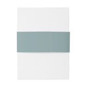 Simple Minimalist Misty Sage Blue Monogram  Uitnodigingen Wikkel (Achterkant Voorbeeld)