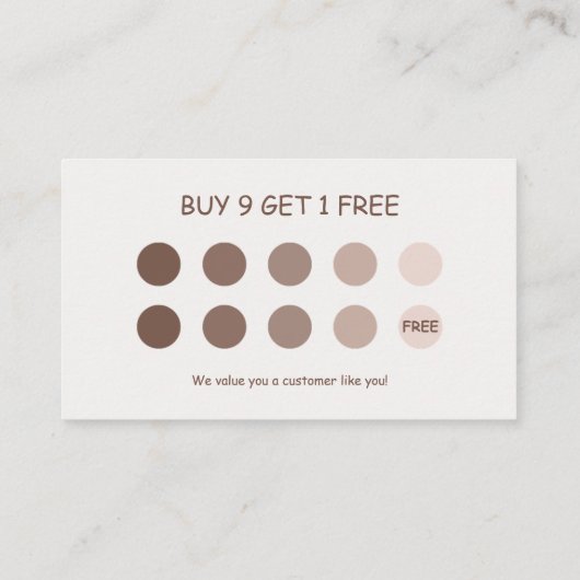 Simple Minimalist Modern Coffee Shop Loyalty Card (Achterkant)