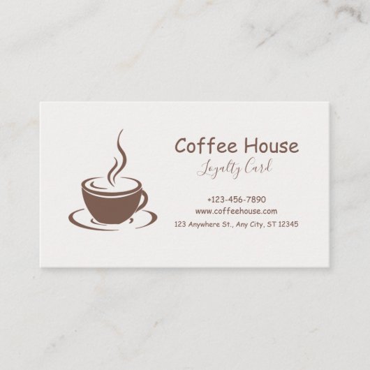 Simple Minimalist Modern Coffee Shop Loyalty Card (Voorkant)