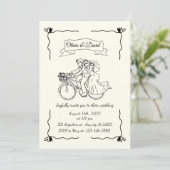 Simple minimalist Modern Hand-drawn Wedding Kaart (Staand voorkant)