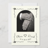 Simple minimalist Modern Hand-drawn Wedding Kaart (Achterkant)