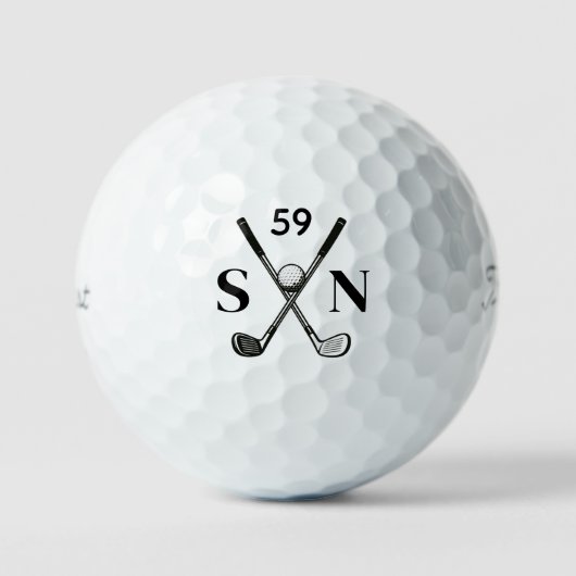Simple Minimalist Modern Monogram Golfballen (Voorkant)