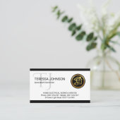 Simple Minimalist Monogram Name Electric Visitekaartje (Staand voorkant)