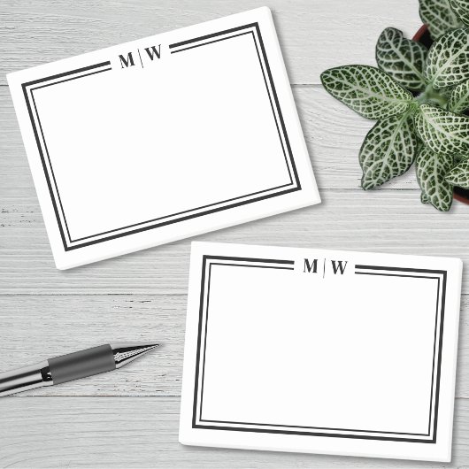 Simple Minimalist Monogram Post-it® Notes