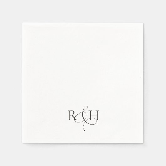 Simple Minimalist Monogram Wedding Servet (Voorkant)