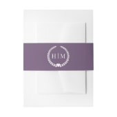 Simple Minimalist Muted Amethyst Purple Monogram Uitnodigingen Wikkel (Voorkant Voorbeeld)
