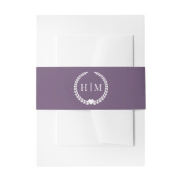 Simple Minimalist Muted Amethyst Purple Monogram  Uitnodigingen Wikkel