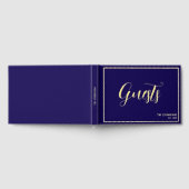 Simple Minimalist Navy Blue Formal Gold Gastenboek (Volledig)